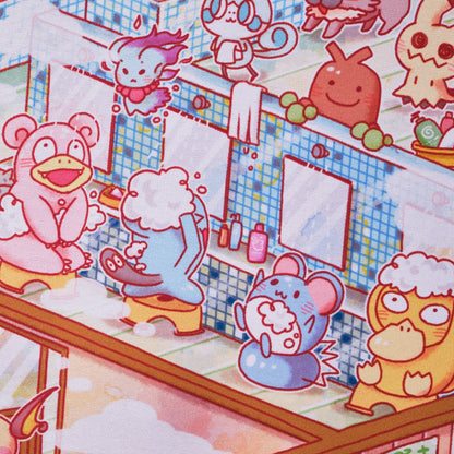 Pokemon public bath house Big Gaming Mousepad