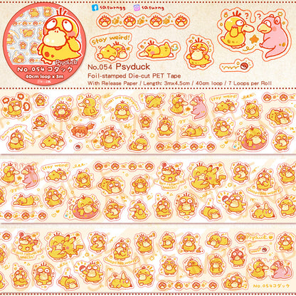 Psyduck Foil-stamped Die-cut PET Tape